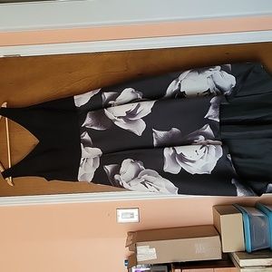 BLACK high low evening sleeveless dress